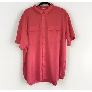 Columbia PFG Shirt Mens XXLarge Salmon Short Sleeve Vented Fishing Omni-Shade